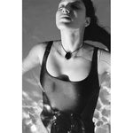 Black Teardrop Pendant Necklace - floysun