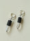Black Tourmaline & White Crystal Necklace with Matching Earrings - floysun