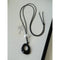 Black Wax Cord Irregular Black Onyx Hollow Pendant Necklace - floysun