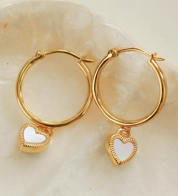 Black White Love Hoop Earrings - floysun