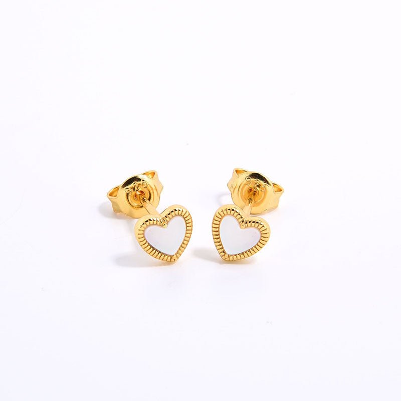 Black White Love Studs Earrings - floysun