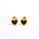 Black White Love Studs Earrings - floysun