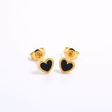 Black White Love Studs Earrings - floysun