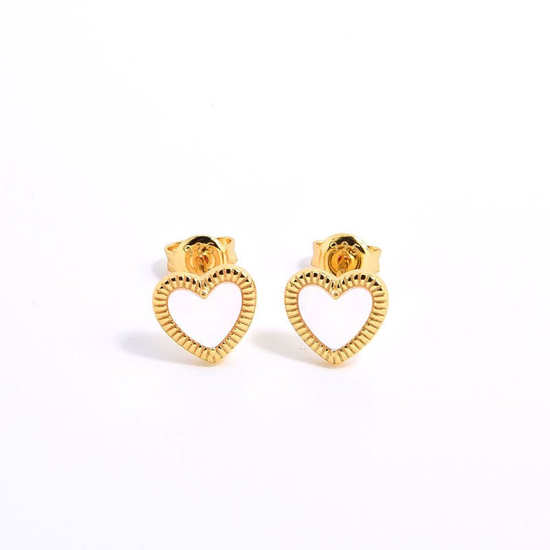 Black White Love Studs Earrings - floysun