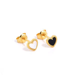 Black White Love Studs Earrings - floysun