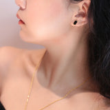 Black Zircon Stud Earrings - floysun