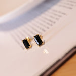 Black Zircon Stud Earrings - floysun