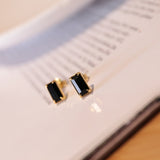 Black Zircon Stud Earrings - floysun