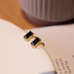 Black Zircon Stud Earrings - floysun