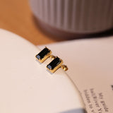 Black Zircon Stud Earrings - floysun