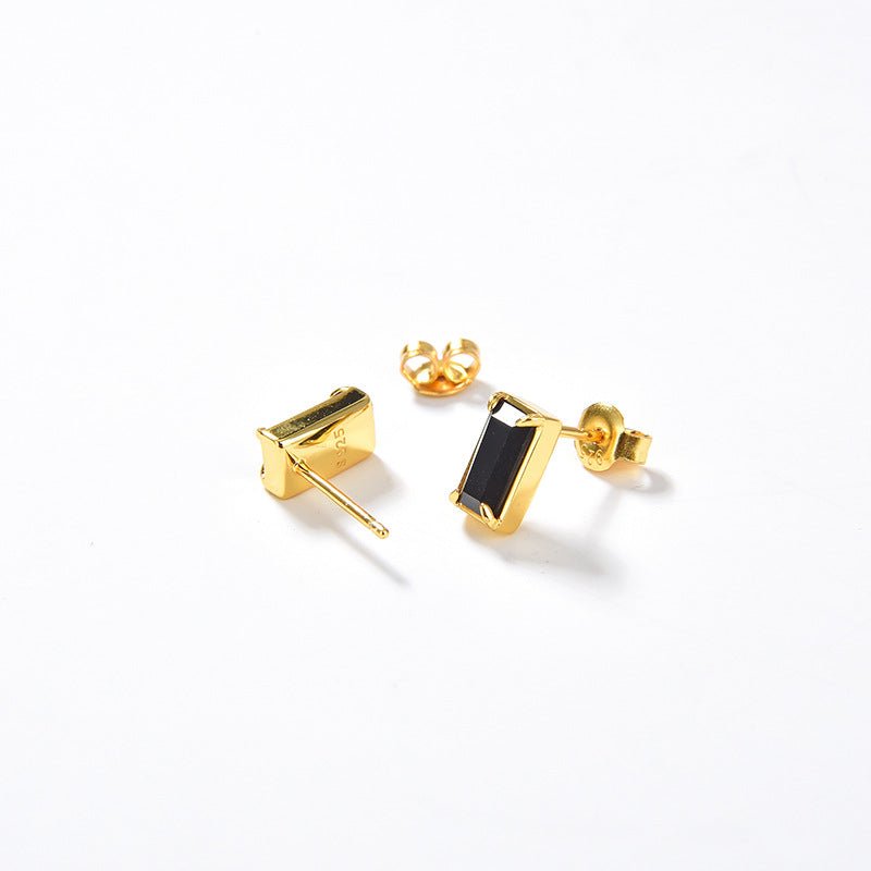 Black Zircon Stud Earrings - floysun