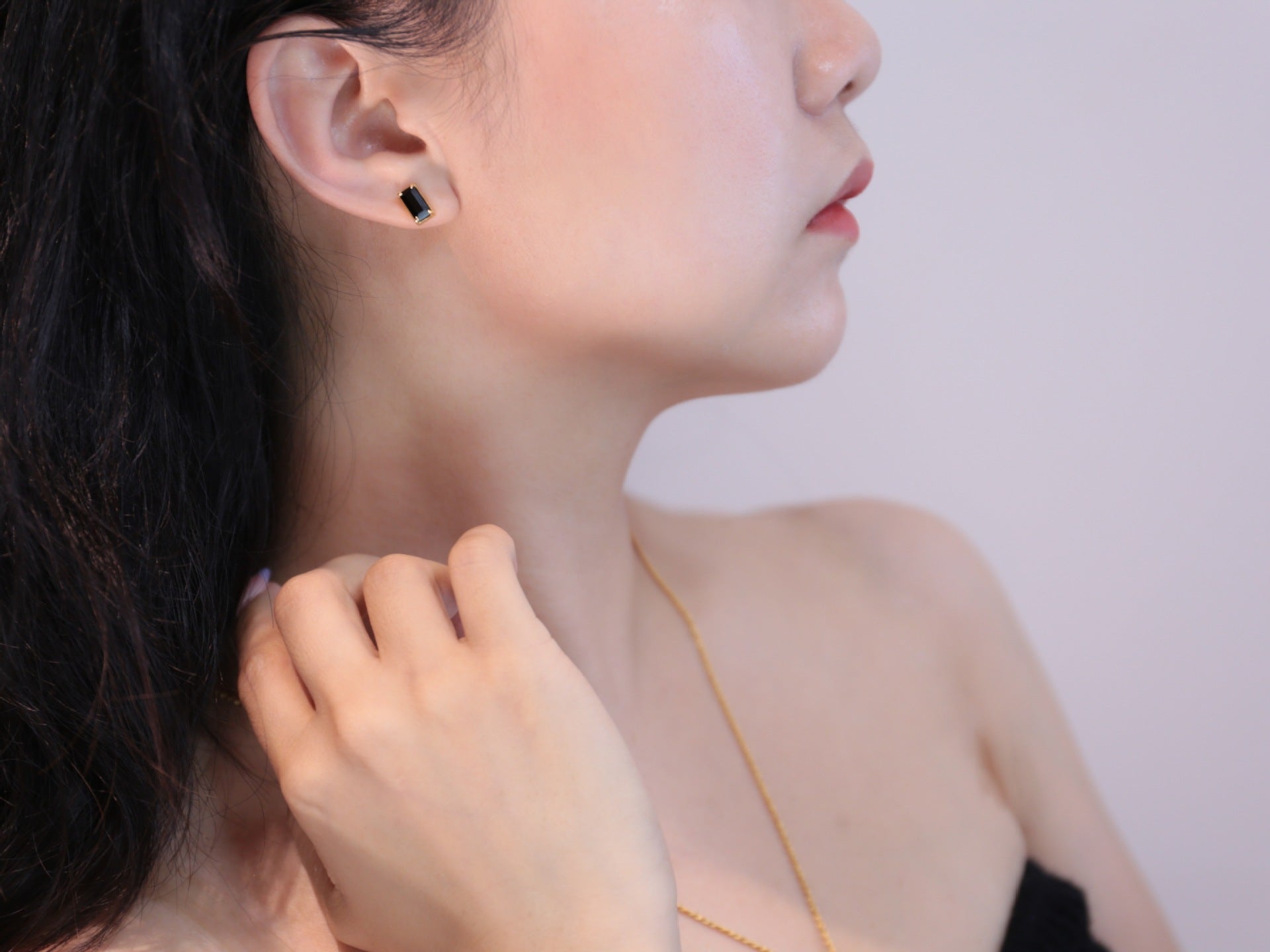 Black Zircon Stud Earrings - floysun