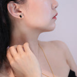 Black Zircon Stud Earrings - floysun