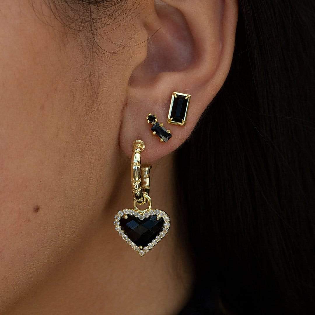 Black Zircon Stud Earrings - floysun