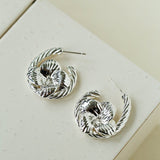 Bloom Loop Floral Rope Knot Earrings - floysun