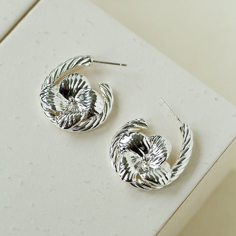 Bloom Loop Floral Rope Knot Earrings - floysun