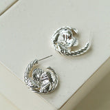 Bloom Loop Floral Rope Knot Earrings - floysun