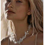 Blue Irregular Glass & Pearl Vacation Collarbone Necklace - floysun