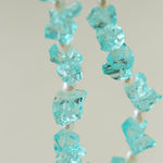Blue Irregular Glass & Pearl Vacation Collarbone Necklace - floysun