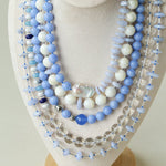 Blue Lace Agate Baroque Pearl Necklace - floysun