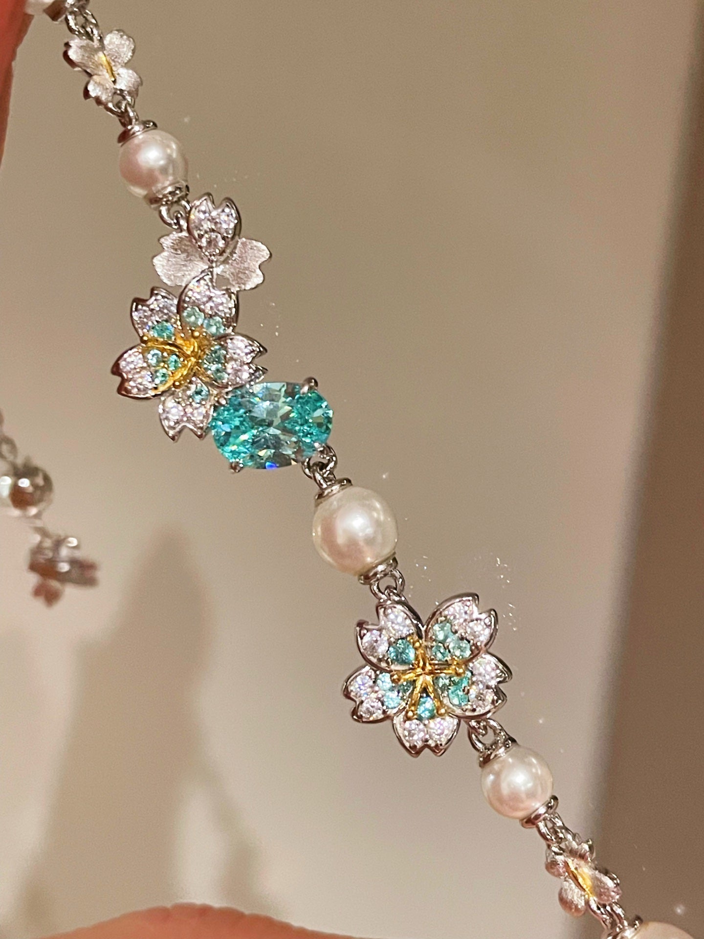 Blue Paraiba Bloom Pearl Bracelet - floysun