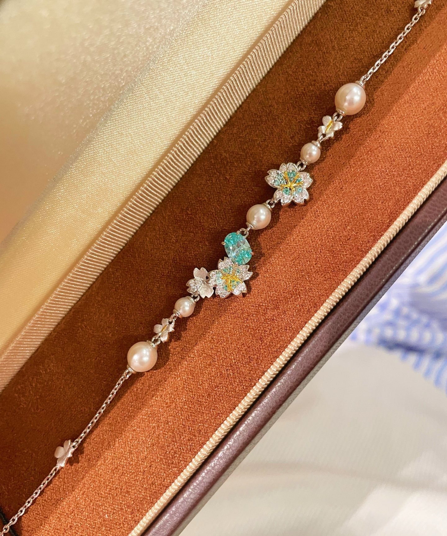 Blue Paraiba Bloom Pearl Bracelet - floysun
