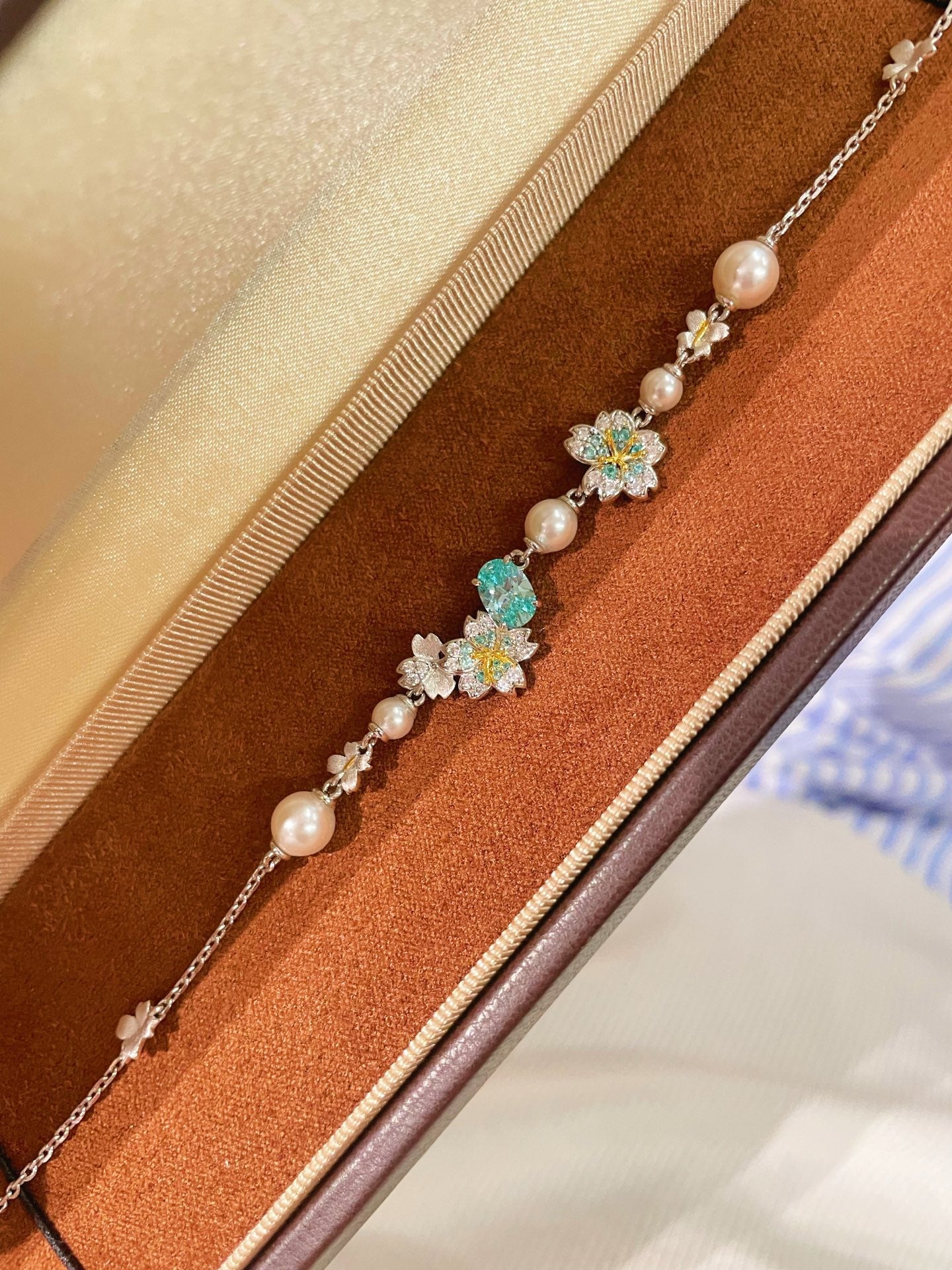 Blue Paraiba Bloom Pearl Bracelet - floysun