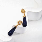 Blue Sandstone Eggplant Earrings - floysun