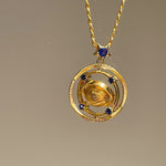 Blue Sapphire Cosmic Orbit Necklace - floysun