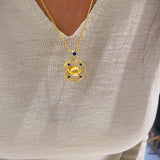 Blue Sapphire Cosmic Orbit Necklace - floysun