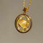 Blue Sapphire Cosmic Orbit Necklace - floysun