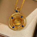 Blue Sapphire Cosmic Orbit Necklace - floysun