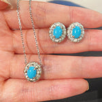 Blue Turquoise Floral Bud Stud Earrings - floysun