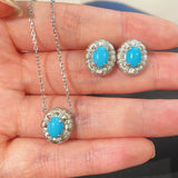 Blue Turquoise Floral Bud Stud Earrings - floysun