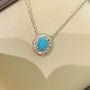 Blue Turquoise Floral Pendant Necklace - floysun