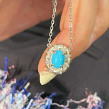 Blue Turquoise Floral Pendant Necklace - floysun