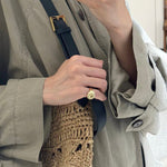 Blue Veined Stone Floral Pinky Ring - floysun