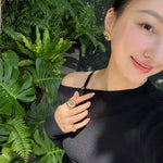 Blue Veined Stone Floral Pinky Ring - floysun