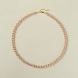 Blush Aura Necklace | All - Natural Rose Quartz Beaded Strand - floysun
