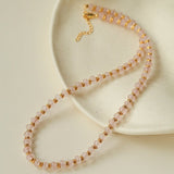 Blush Aura Necklace | All - Natural Rose Quartz Beaded Strand - floysun