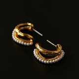 Bohemian Autumn Spinel & Pearl C - Hoop Earrings - floysun