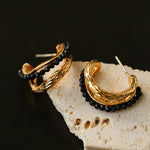 Bohemian Autumn Spinel & Pearl C - Hoop Earrings - floysun