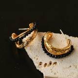 Bohemian Autumn Spinel & Pearl C - Hoop Earrings - floysun