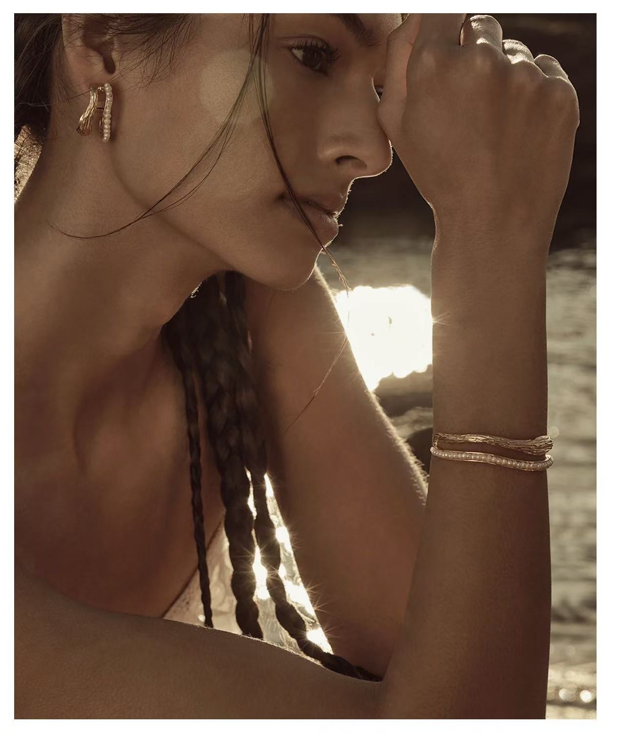 Bohemian Autumn Spinel & Pearl C - Hoop Earrings - floysun