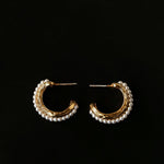 Bohemian Autumn Spinel & Pearl C - Hoop Earrings - floysun