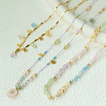 Bohemian Colorful Irregular Crystal Handcrafted Wax Cord Necklace - floysun