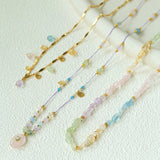 Bohemian Colorful Irregular Crystal Handcrafted Wax Cord Necklace - floysun