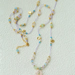 Bohemian Colorful Irregular Crystal Handcrafted Wax Cord Necklace - floysun