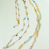 Bohemian Colorful Irregular Crystal Handcrafted Wax Cord Necklace - floysun