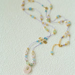 Bohemian Colorful Irregular Crystal Handcrafted Wax Cord Necklace - floysun